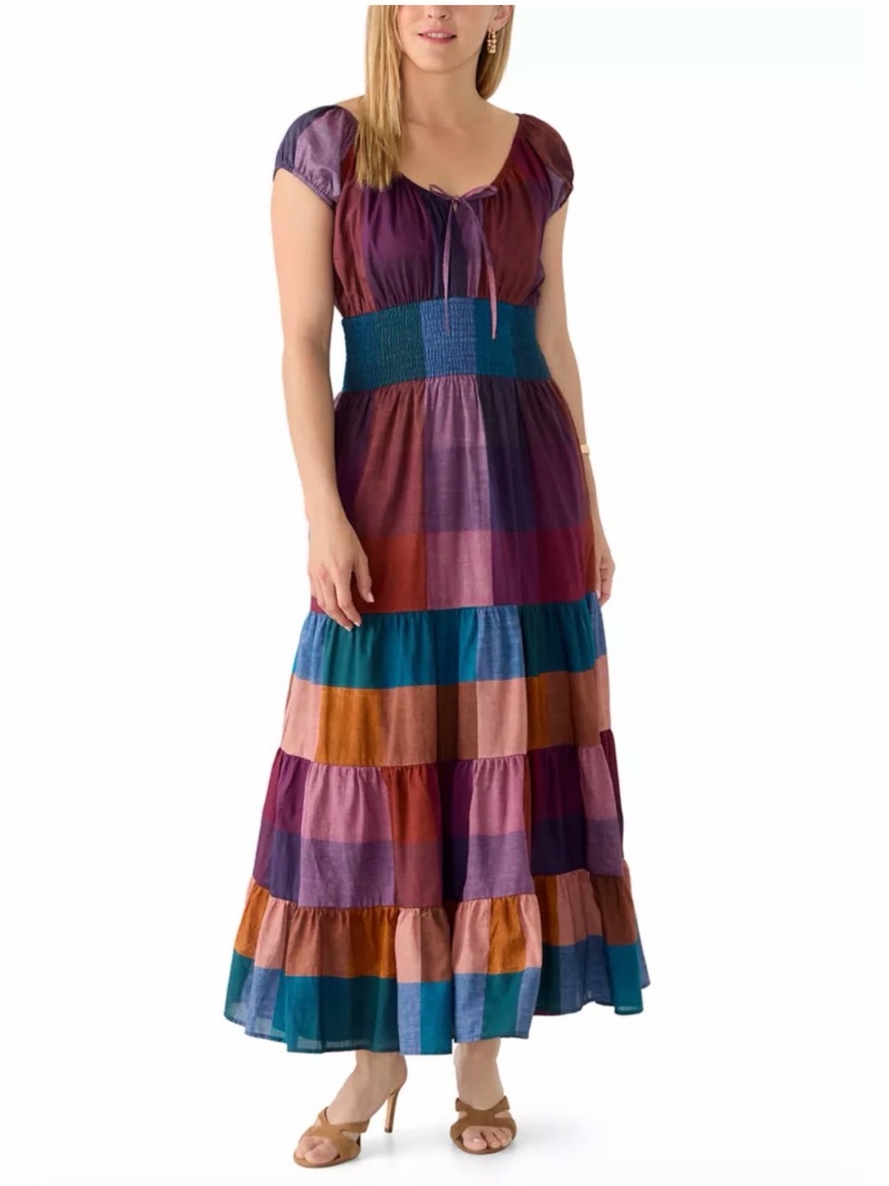 Philosophy Plaid Tier Peasant Dress